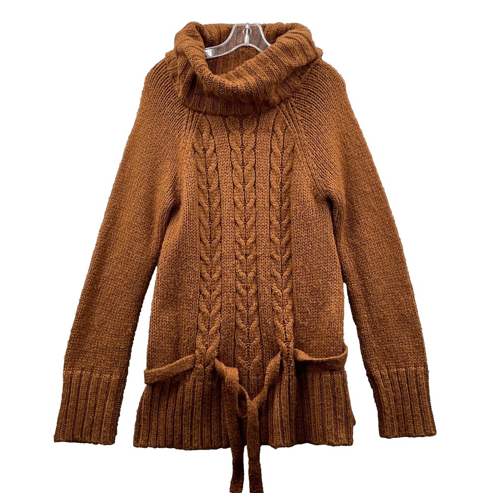 BCBG CableKnit Sweater Dress Women XL Earthy Boho Chunky Y2k Academia Cabin Chic